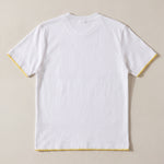 Handmade organic cotton t-shirt with crochet accents by Ana Chic