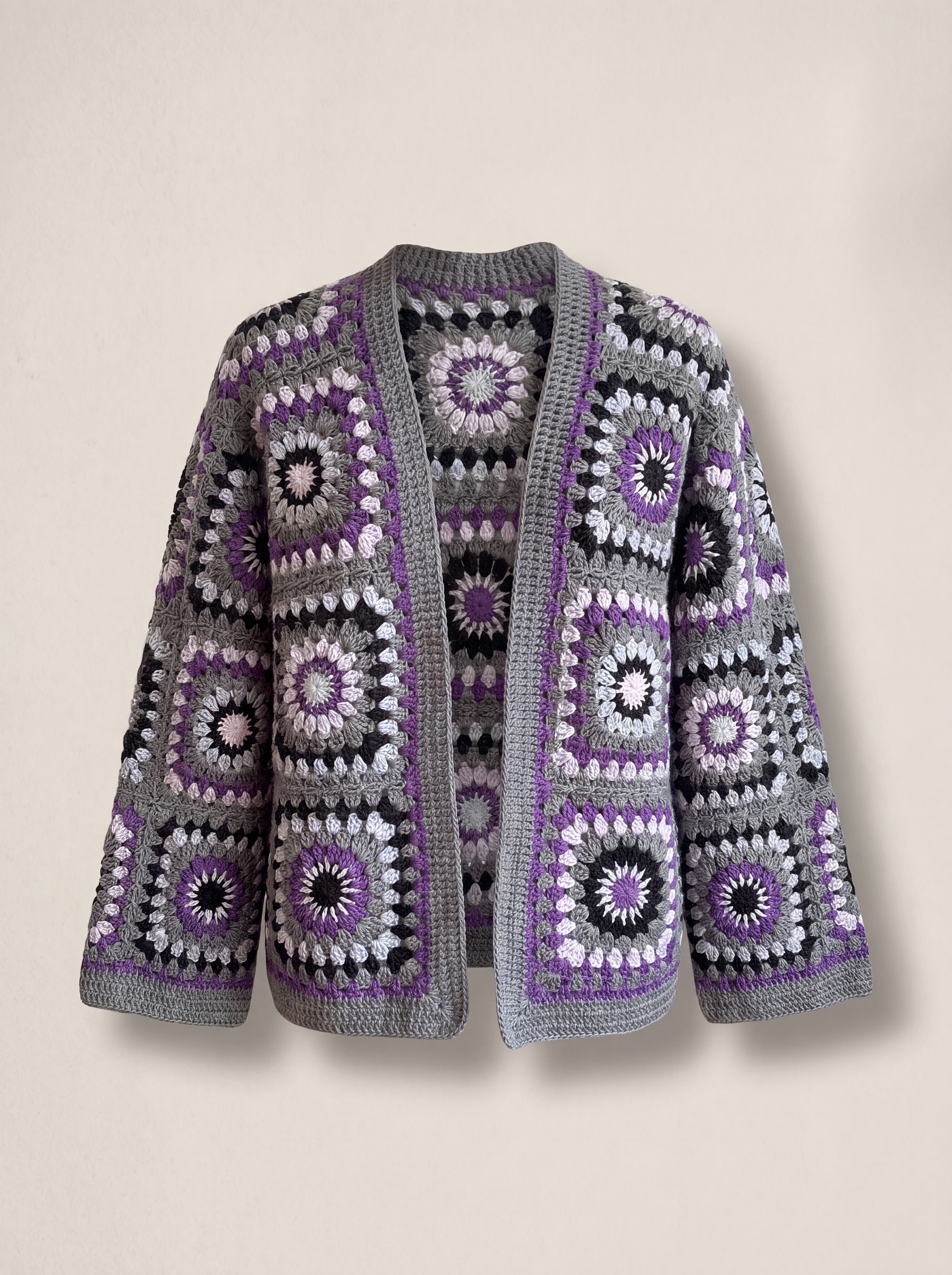 Handmade organic cotton crochet cardigan by Ana Chic