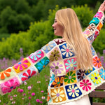 Handmade organic cotton crochet sunny petal cardigan by Ana Chic