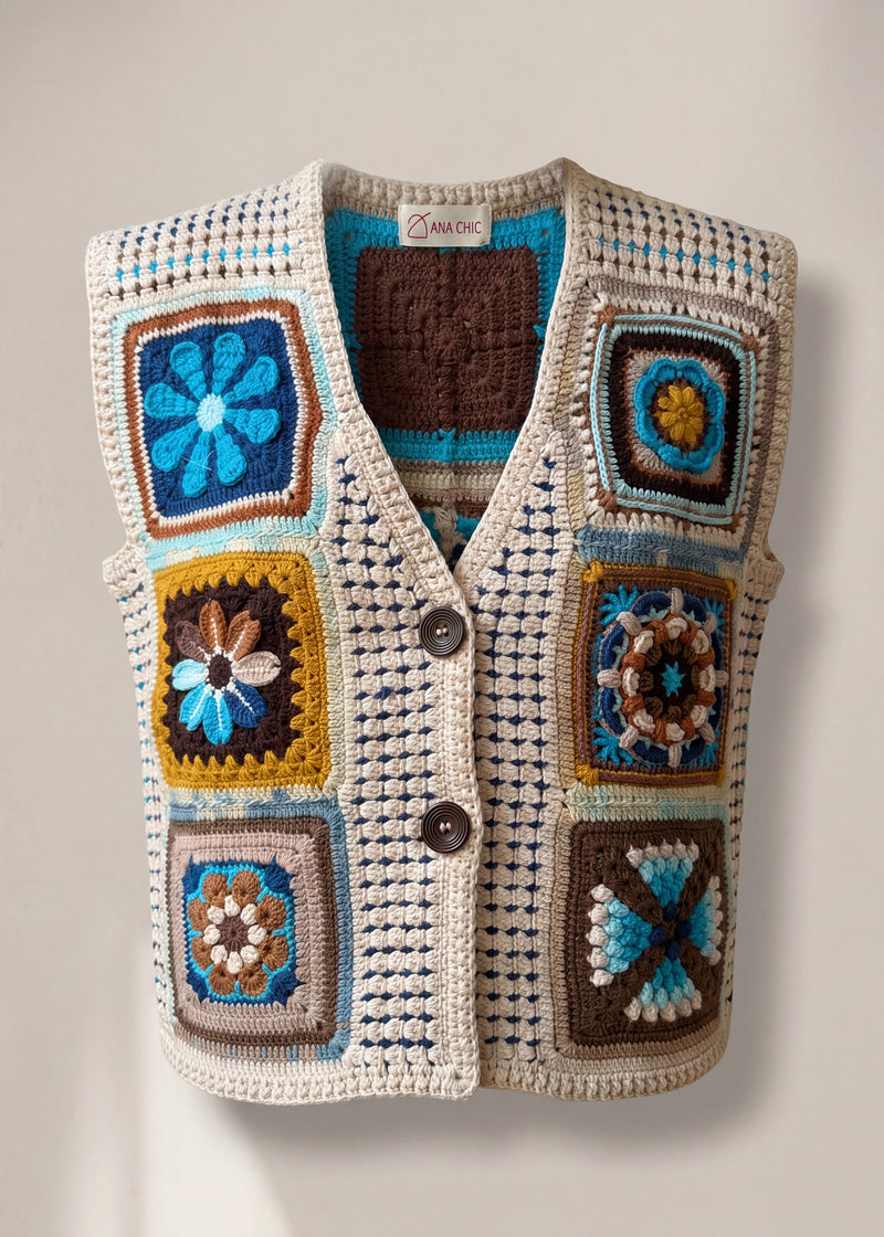 Handmade organic cotton vest by Ana Chic