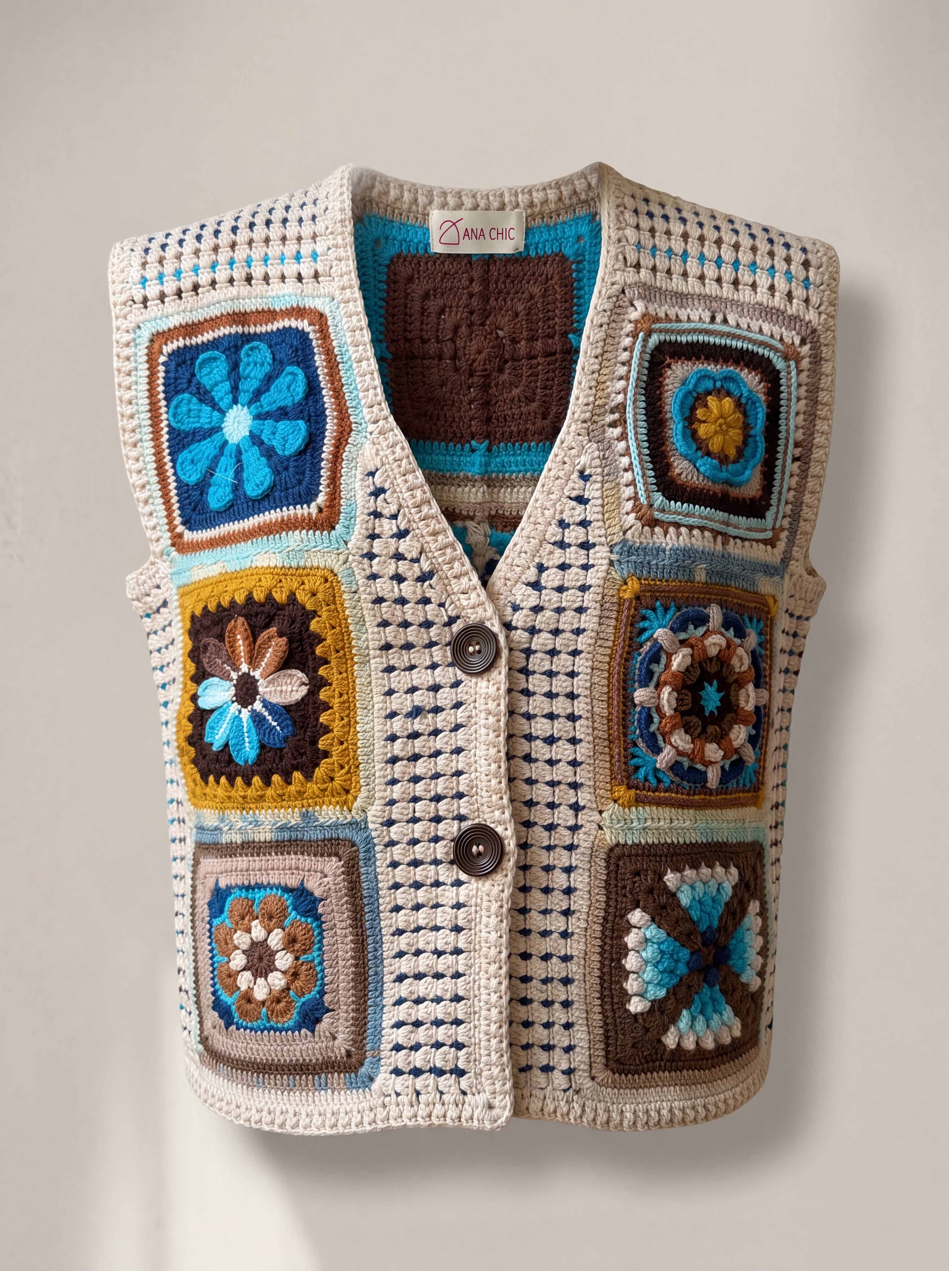 Handmade organic cotton vest by Ana Chic