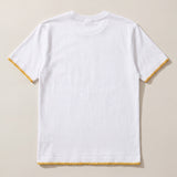 Handmade organic cotton t-shirt with crochet accents by Ana Chic