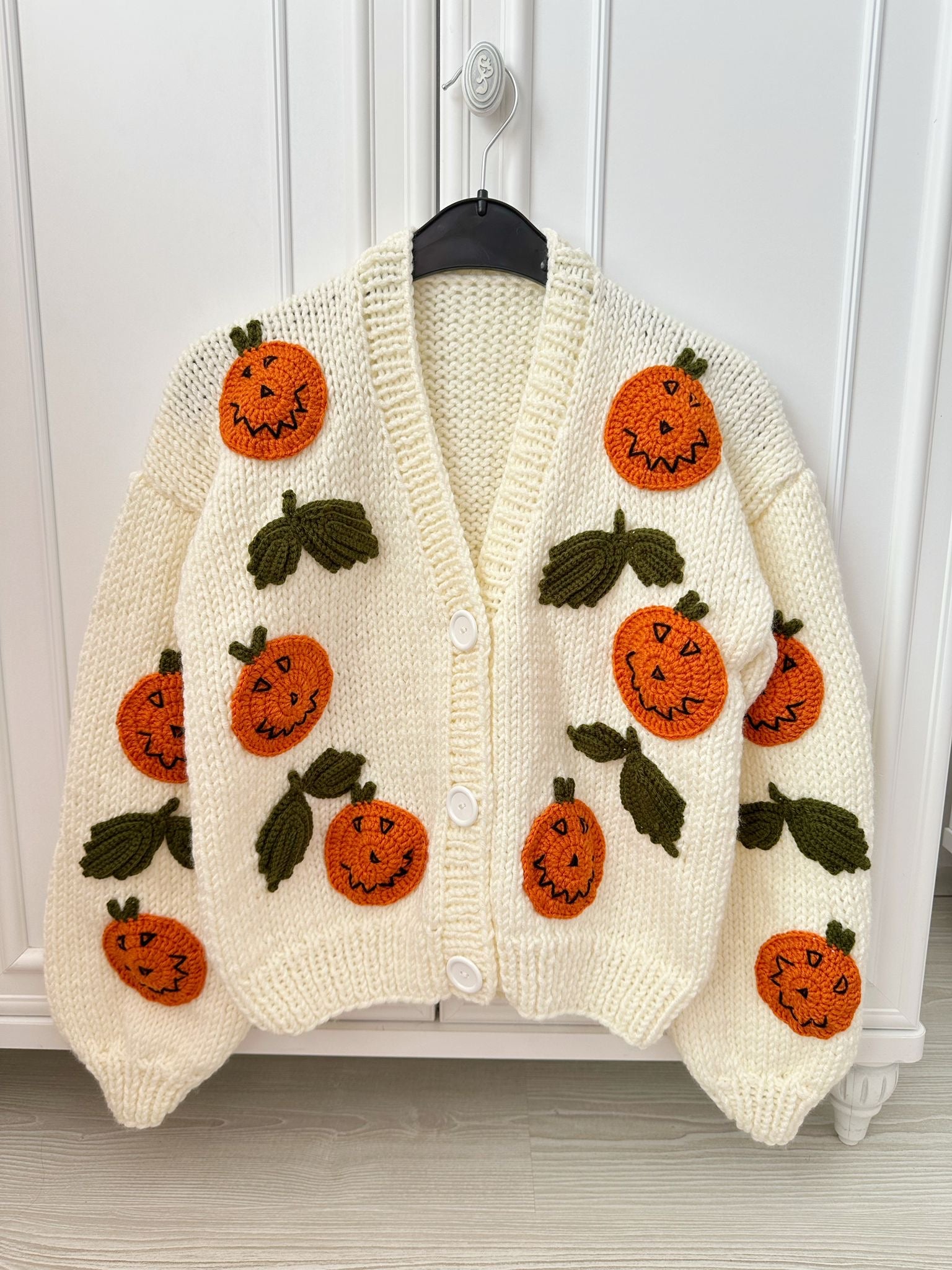 Handmade Cardigan by Ana Chic - Pumpkin – Chunky Wool Hand-Knitted Cardigan
