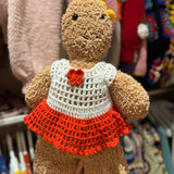 Handmade organic cotton crochet gingerbread lady by Ana Chic