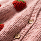 Berry – Chunky Wool Hand-Knitted Cardigan — handmade chunky wool hand-knit cardigan by Ana Chic, styled view