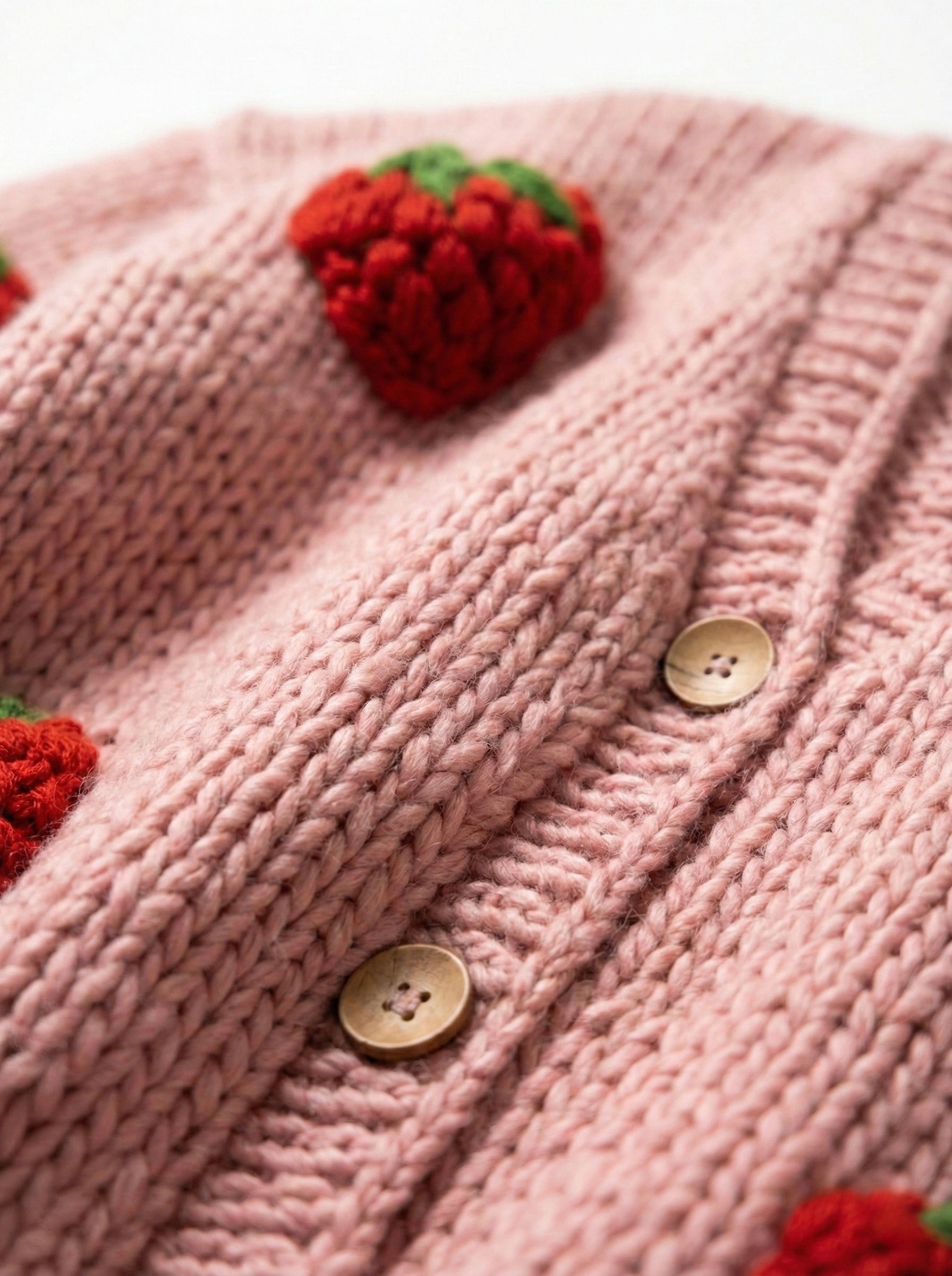 Berry – Chunky Wool Hand-Knitted Cardigan — handmade chunky wool hand-knit cardigan by Ana Chic, styled view