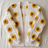 Handmade organic cotton cardigan (White) by Ana Chic
