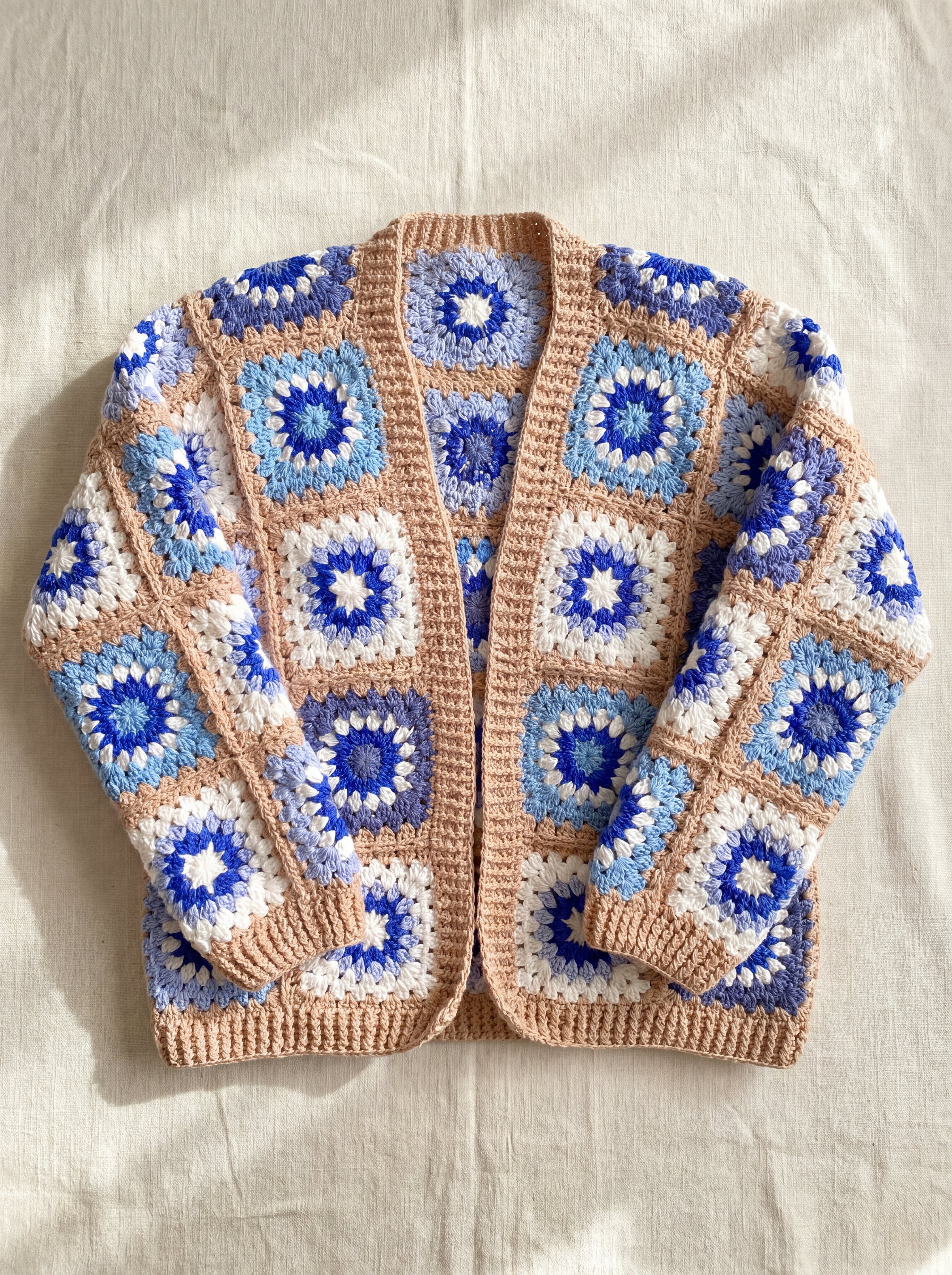Handmade organic cotton cardigan (Beige) by Ana Chic
