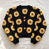 Handmade organic cotton cardigan (Black) by Ana Chic