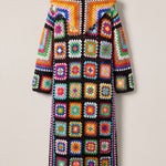 Handmade organic cotton long hooded crochet coat by Ana Chic