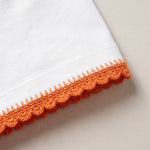 Handmade organic cotton t-shirt with crochet accents by Ana Chic
