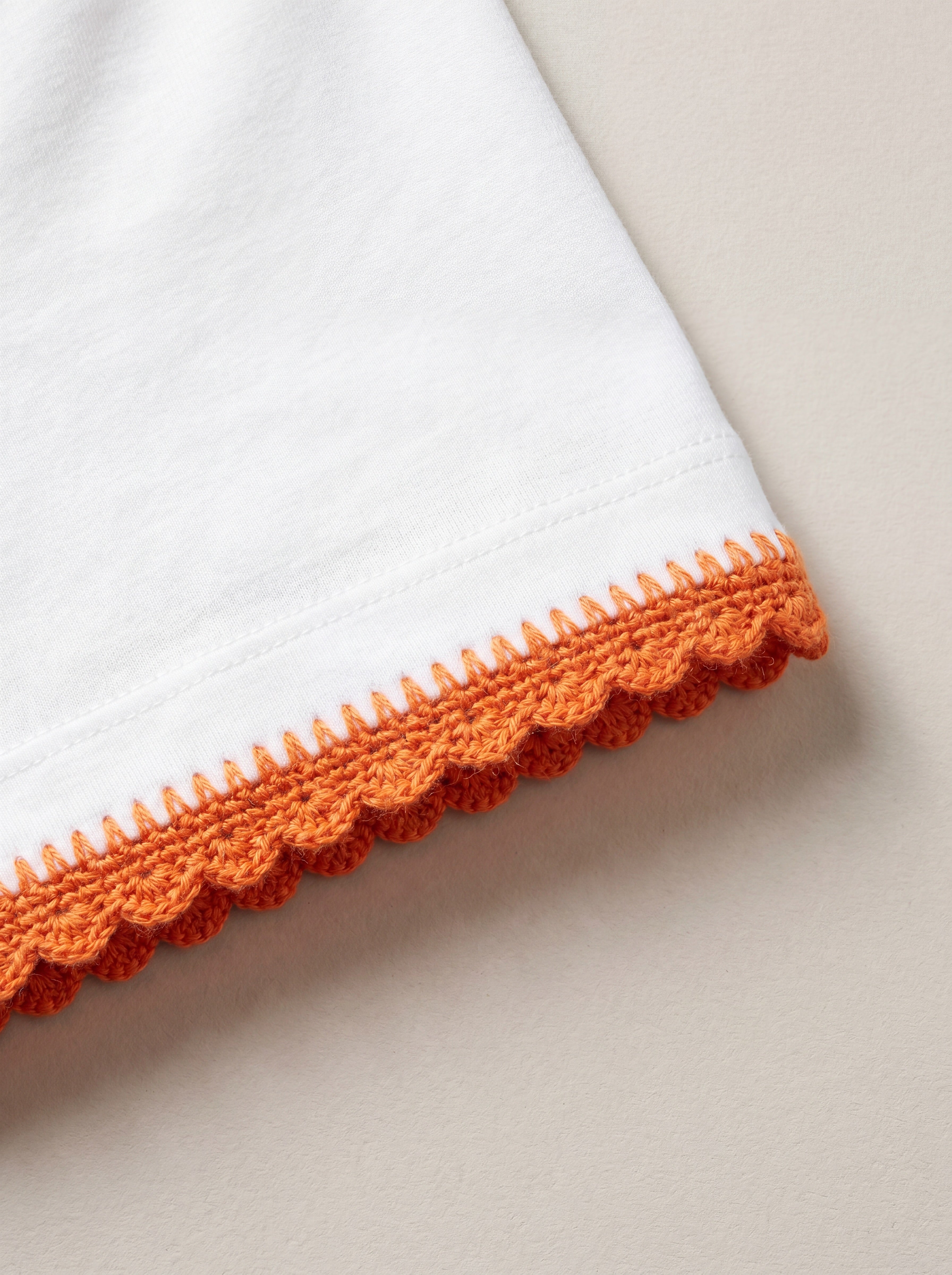 Handmade organic cotton t-shirt with crochet accents by Ana Chic
