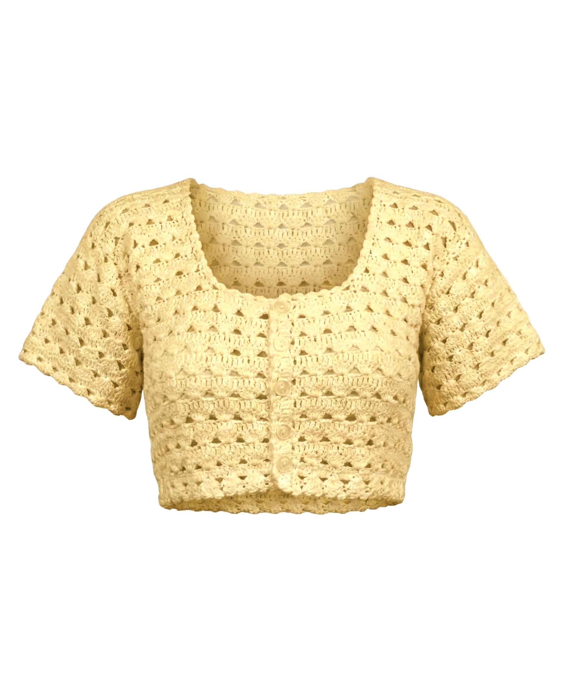 Ivory — handmade organic cotton crochet top by Ana Chic, detail 8