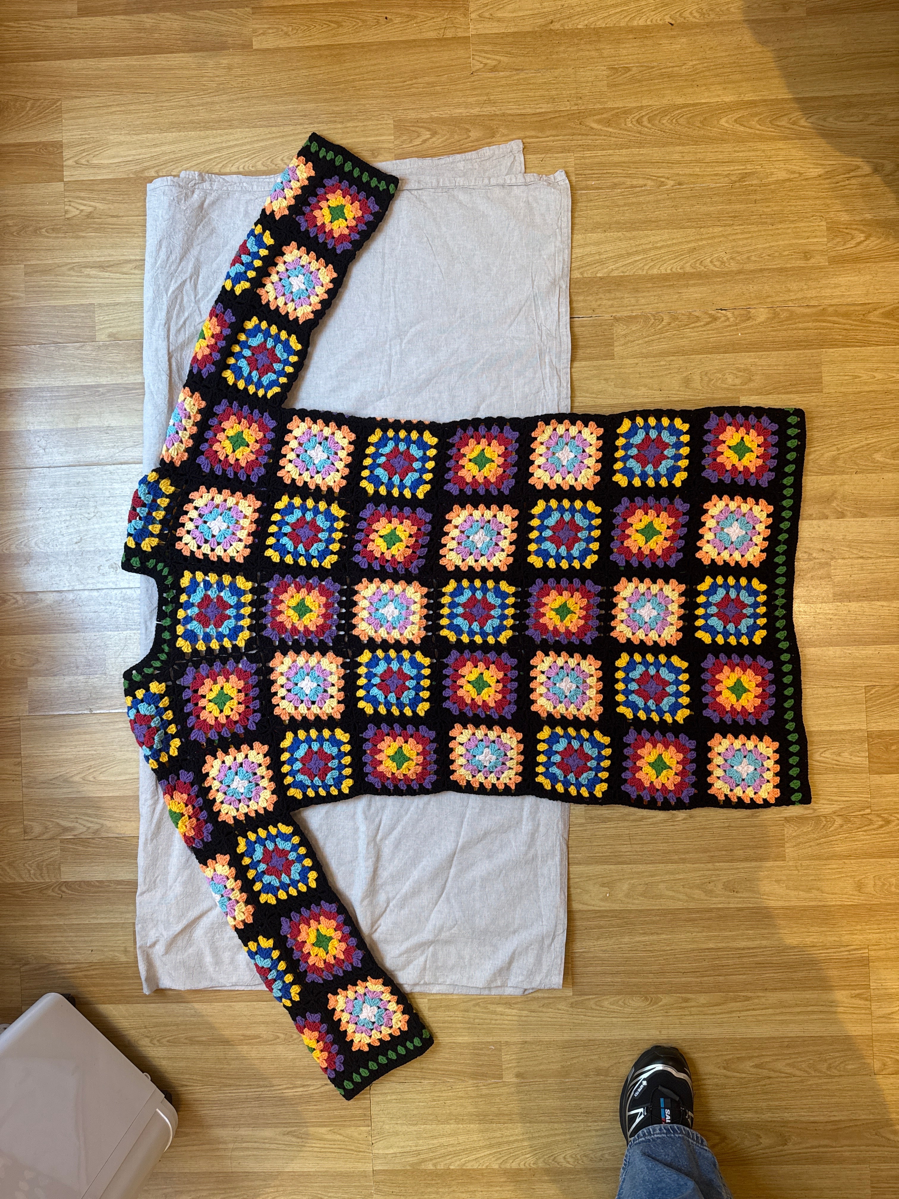 Handmade  by Ana Chic - Long black granny cardigan