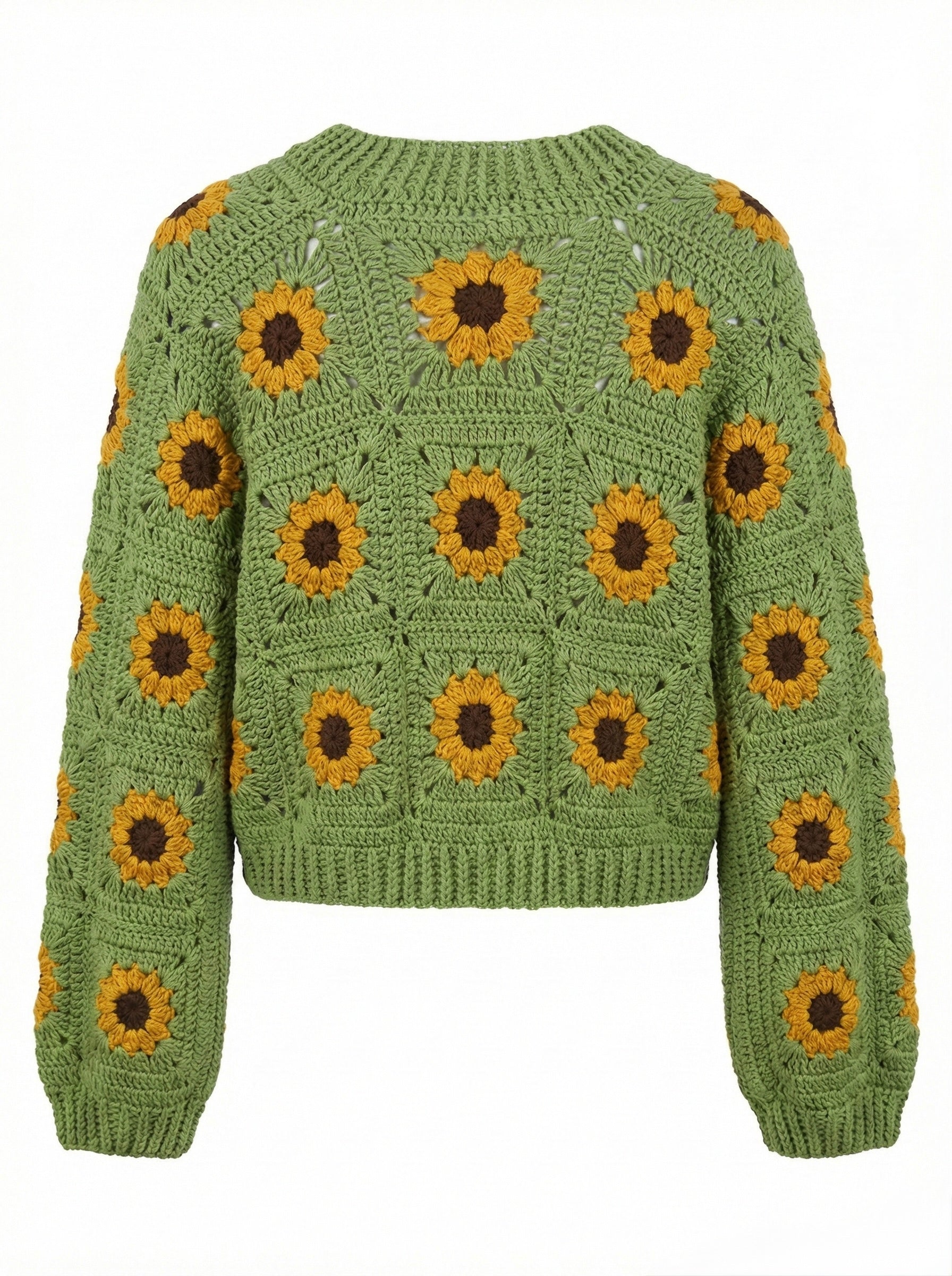 Daisy – Cotton Crochet Cardigan — handmade organic cotton crochet cardigan by Ana Chic, styled view