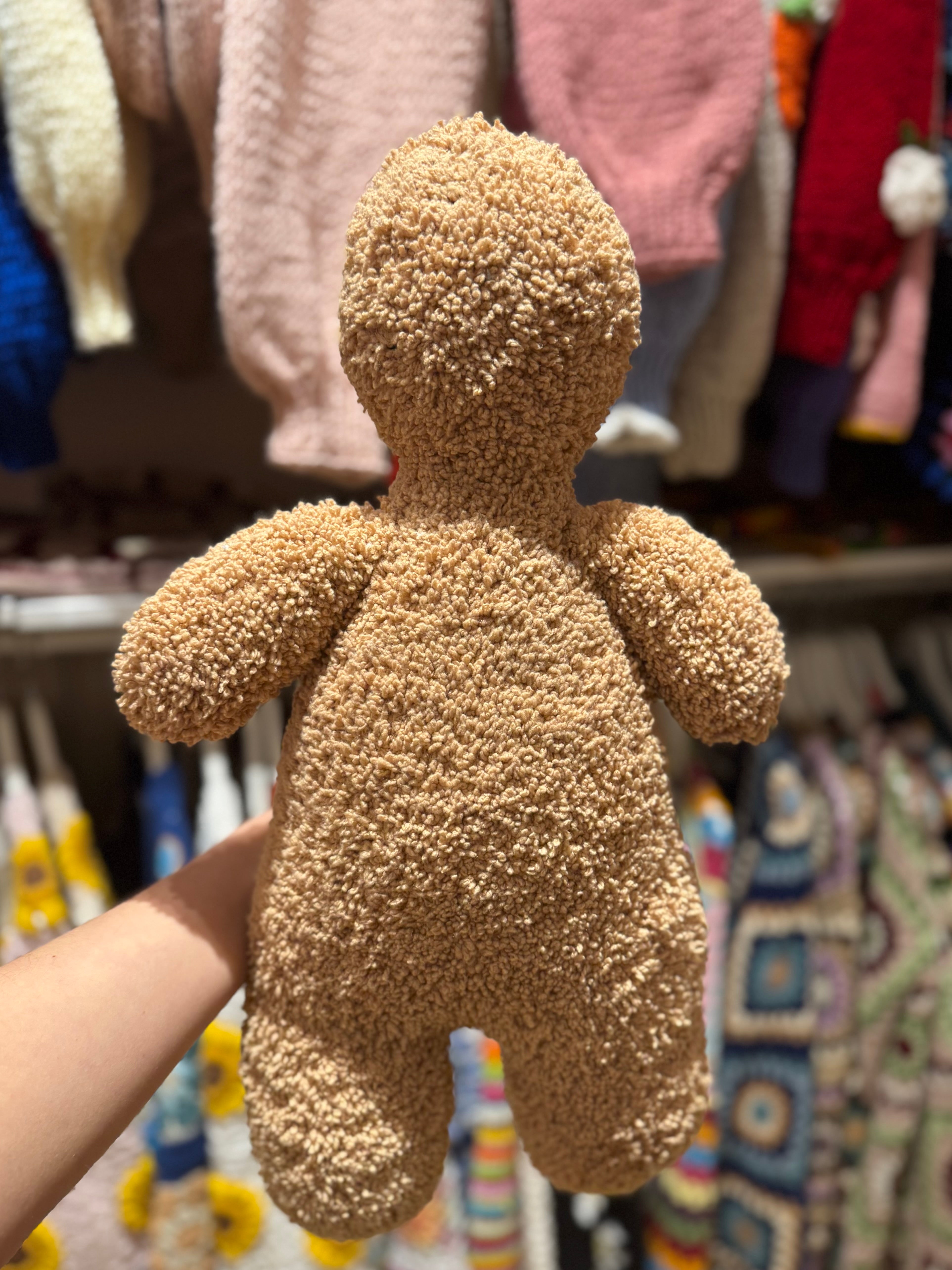 Handmade organic cotton crochet gingerbread boy by Ana Chic