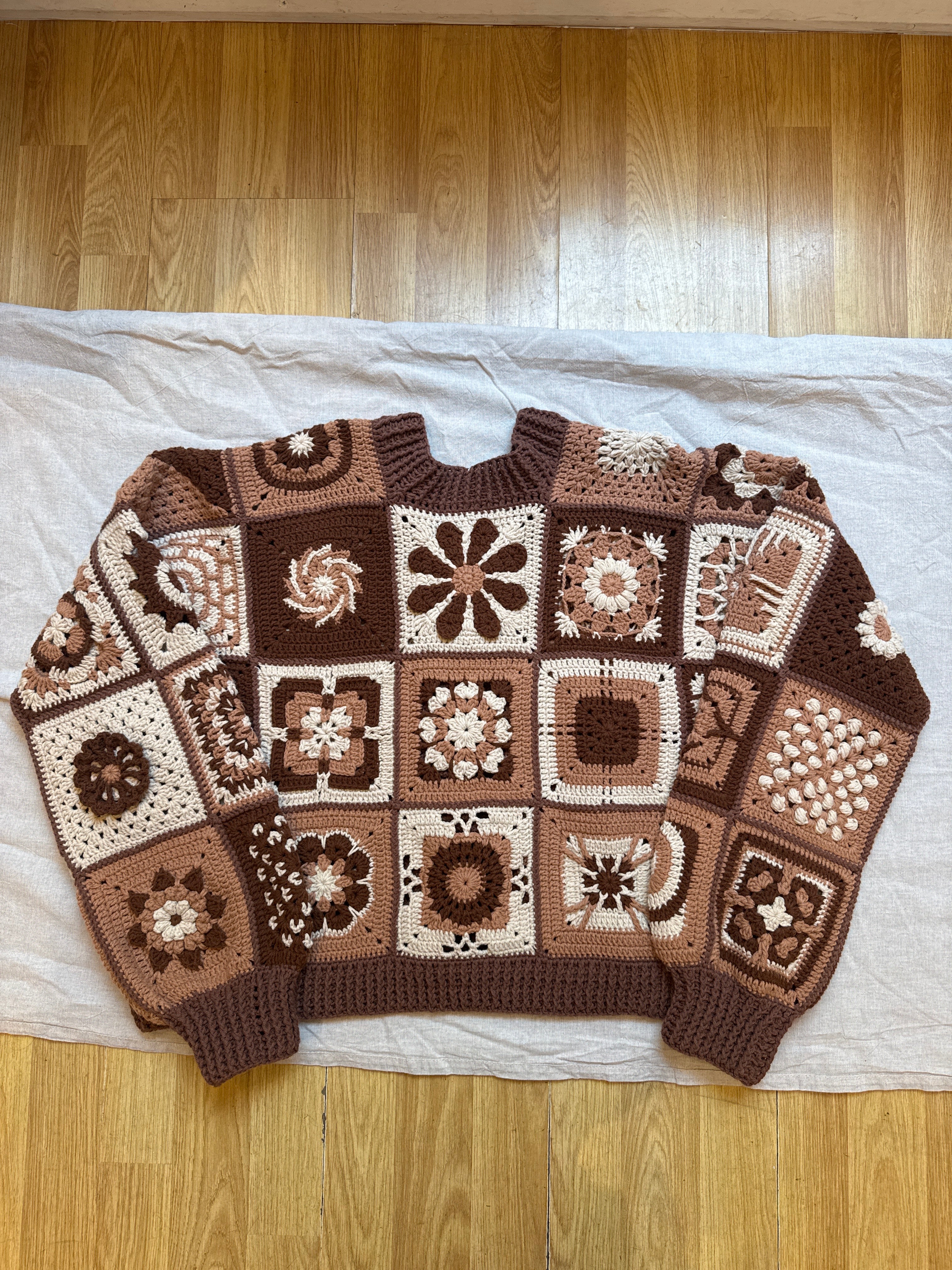 Handmade Cardigan by Ana Chic - Leyla mandala cardigan brown