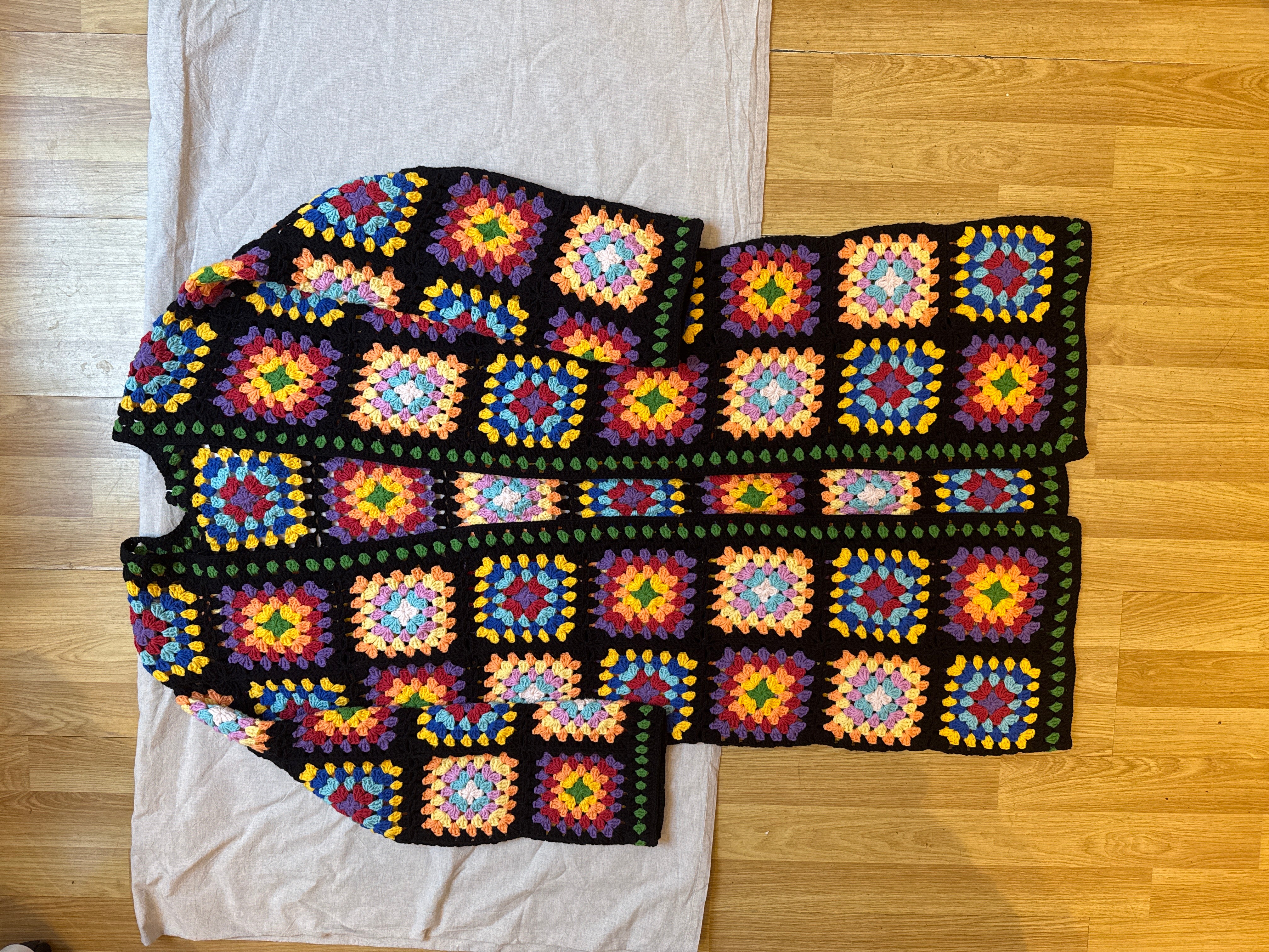 Handmade  by Ana Chic - Long black granny cardigan