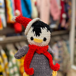 Handmade organic cotton crochet penguin toy by Ana Chic