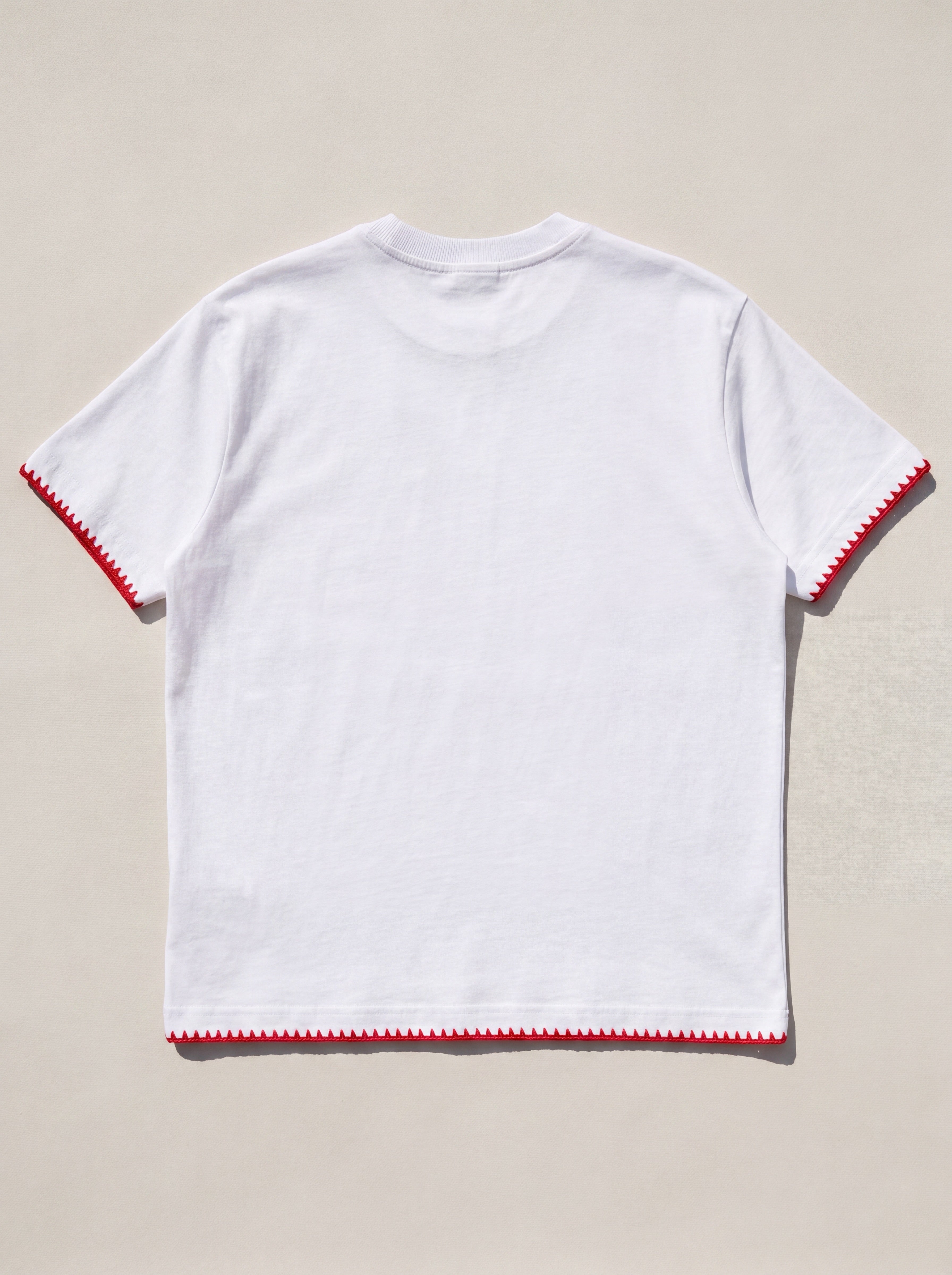 Handmade organic cotton t-shirt with crochet accents by Ana Chic
