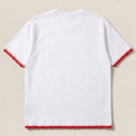 Handmade organic cotton t-shirt with crochet accents by Ana Chic