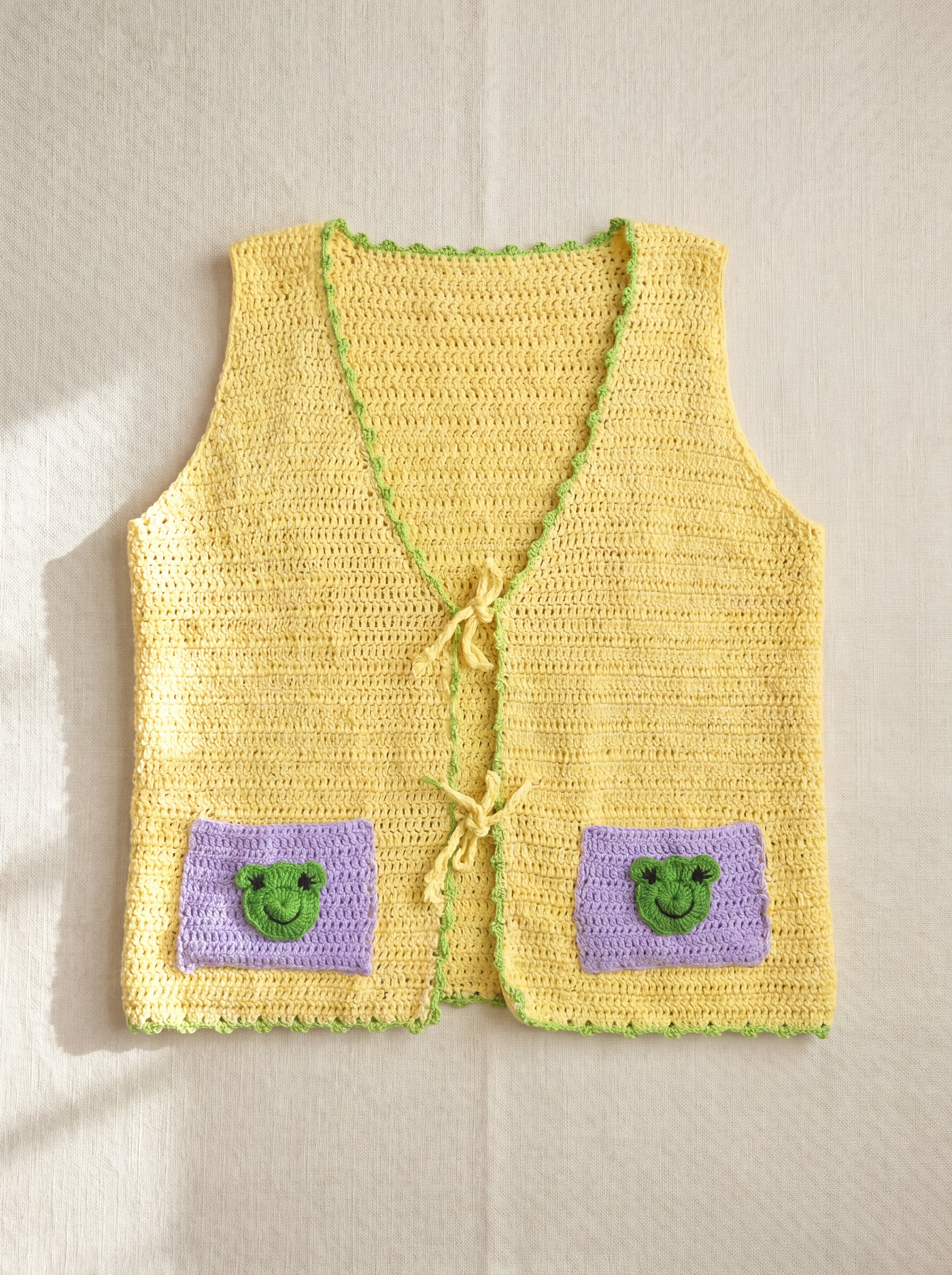Handmade organic cotton vest by Ana Chic