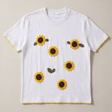 Handmade organic cotton t-shirt with crochet accents by Ana Chic