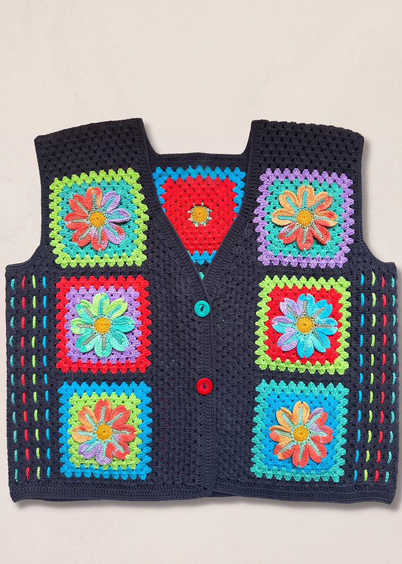 Handmade organic cotton crochet vest by Ana Chic