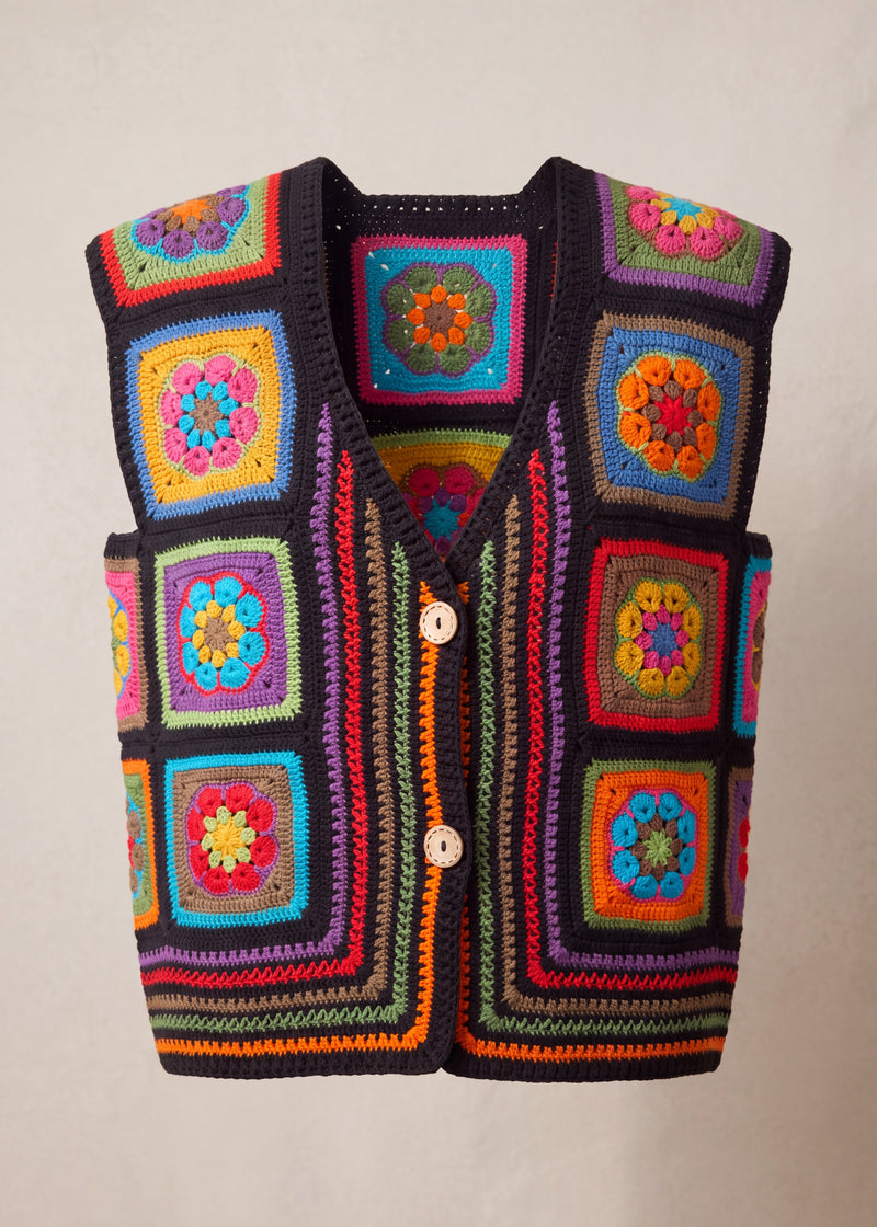 Handmade organic cotton crochet vest by Ana Chic