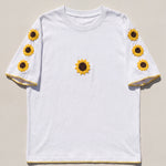 Handmade organic cotton t-shirt with crochet accents by Ana Chic