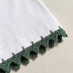 Handmade organic cotton t-shirt with crochet accents by Ana Chic