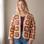 Handmade crochet cardigan worn, studio — Ana Chic