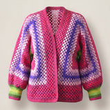 Handmade organic cotton crochet cardigan by Ana Chic