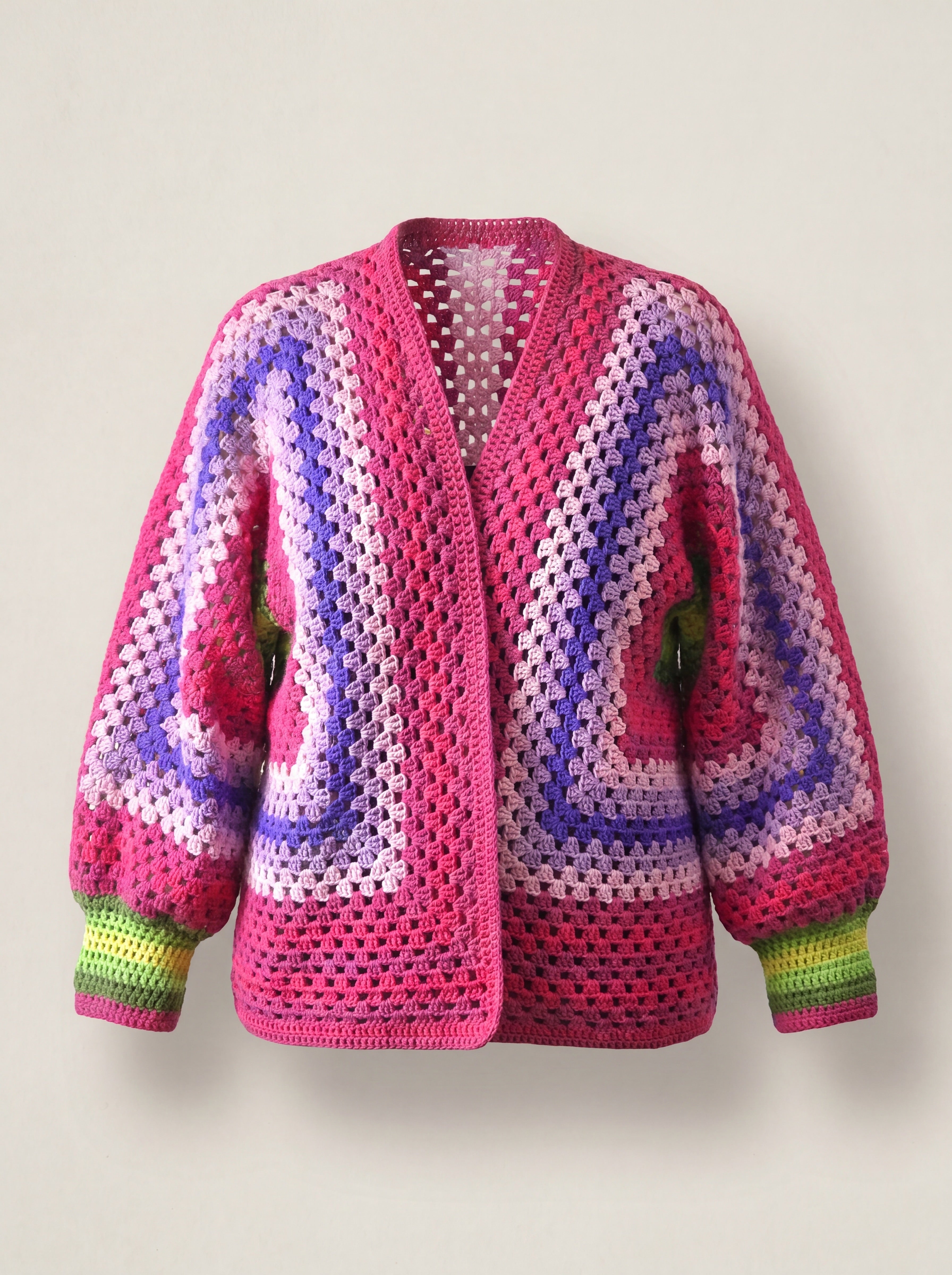 Handmade organic cotton crochet cardigan by Ana Chic
