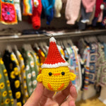 Handmade organic cotton crochet duck keychain by Ana Chic