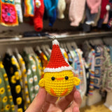 Handmade organic cotton crochet duck keychain by Ana Chic