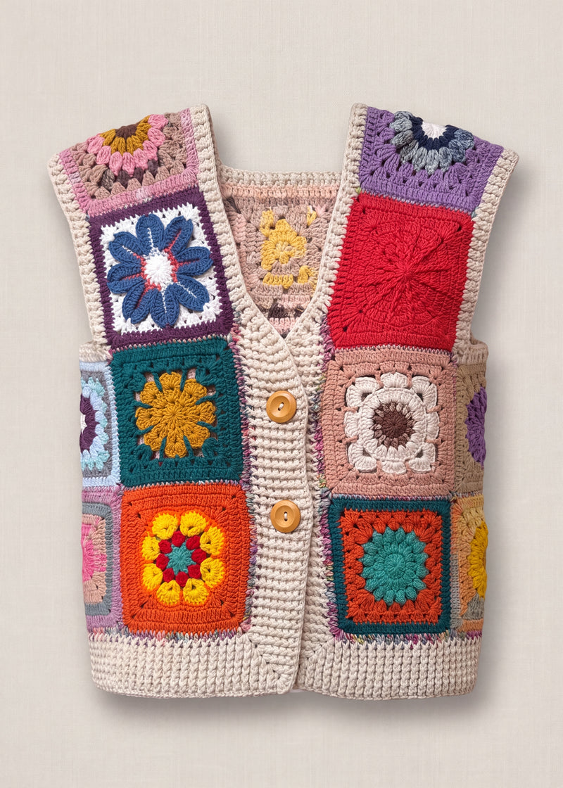 Handmade organic cotton crochet vest by Ana Chic