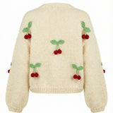 Cherry Knitted Cardigan — handmade organic cotton knit cardigan by Ana Chic, detail 2