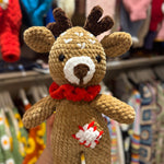 Handmade organic cotton crochet reindeer christmas toy by Ana Chic