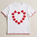 Handmade organic cotton t-shirt with crochet accents by Ana Chic