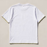 Handmade organic cotton t-shirt with crochet accents by Ana Chic