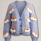 Handmade chunky wool knitted cardigan by Ana Chic