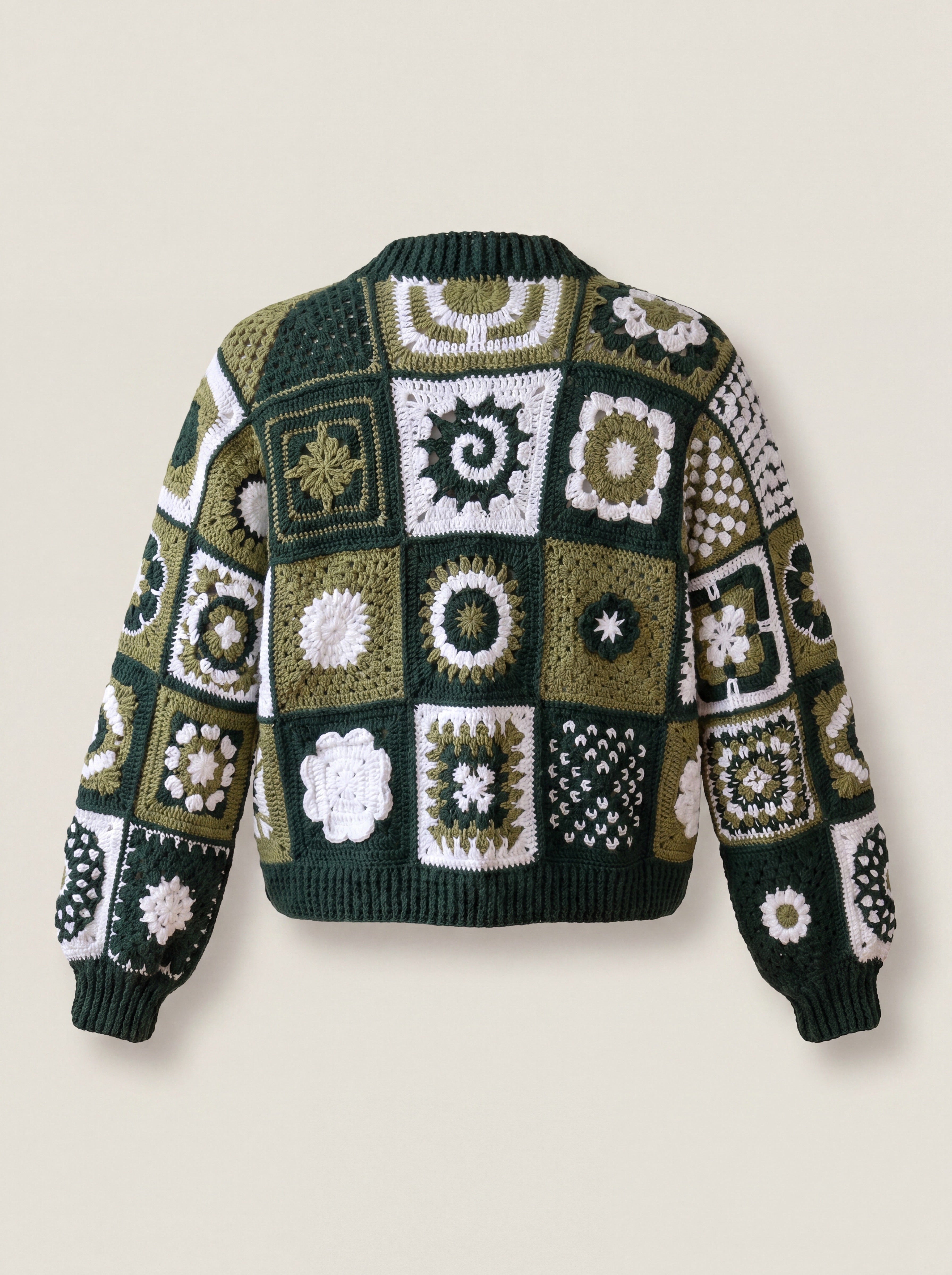 Handmade organic cotton crochet cardigan by Ana Chic