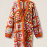 Handmade organic cotton long crochet cardigan by Ana Chic