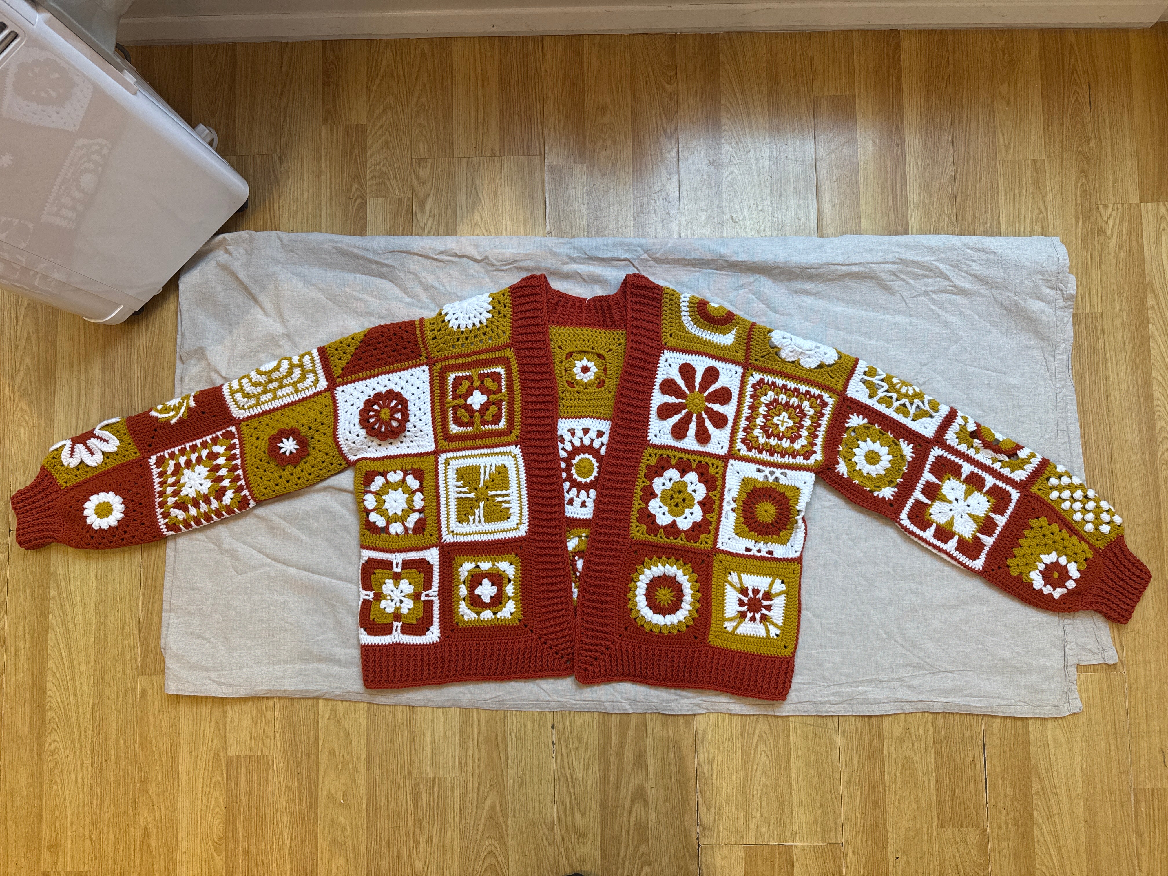 Handmade Cardigan by Ana Chic - Leyla mandala cardigan orange