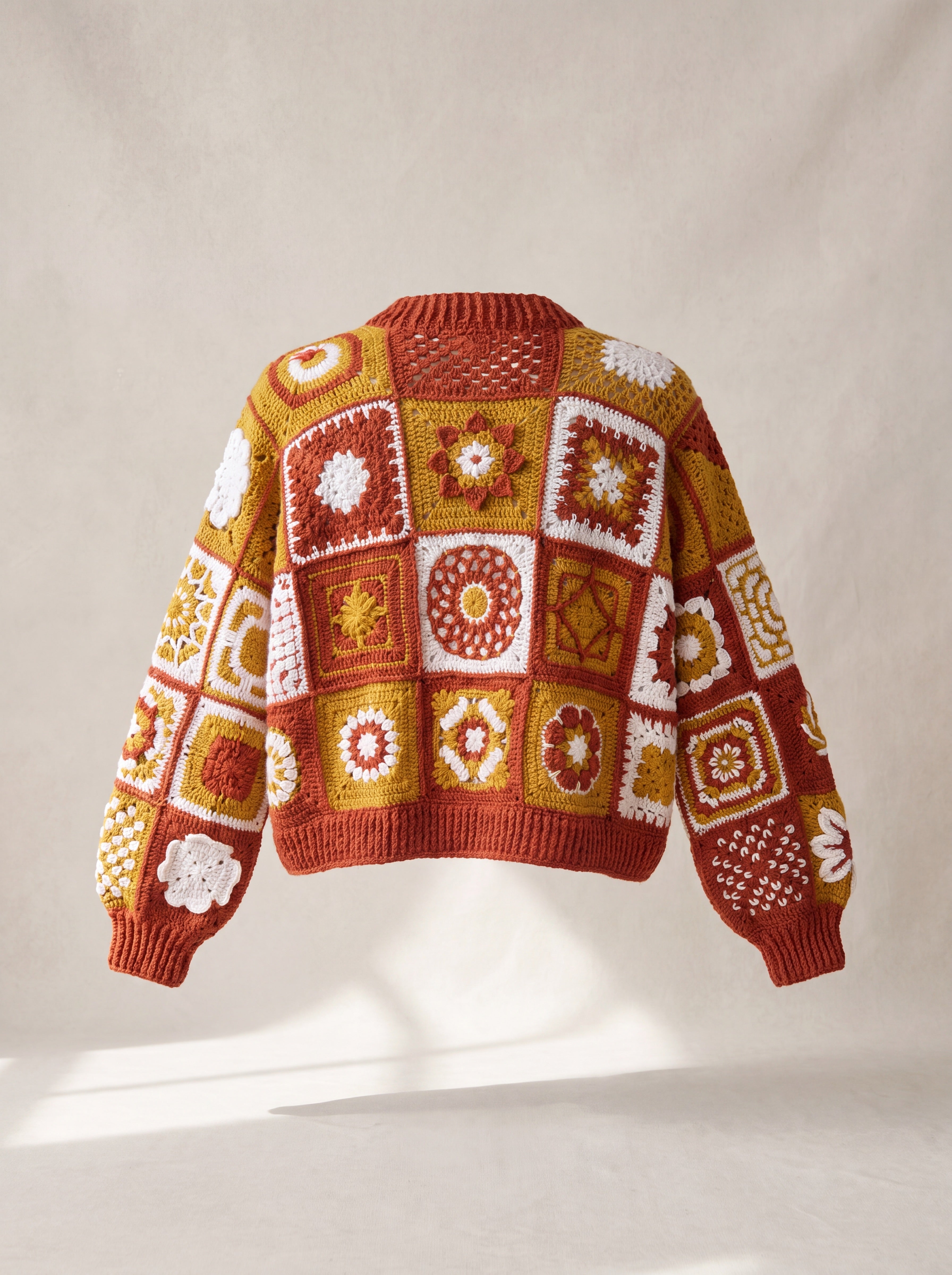 Handmade organic cotton crochet cardigan by Ana Chic