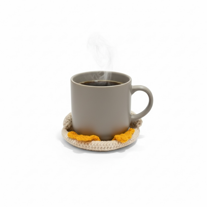 Cozy Tray in White Duck, handmade crochet