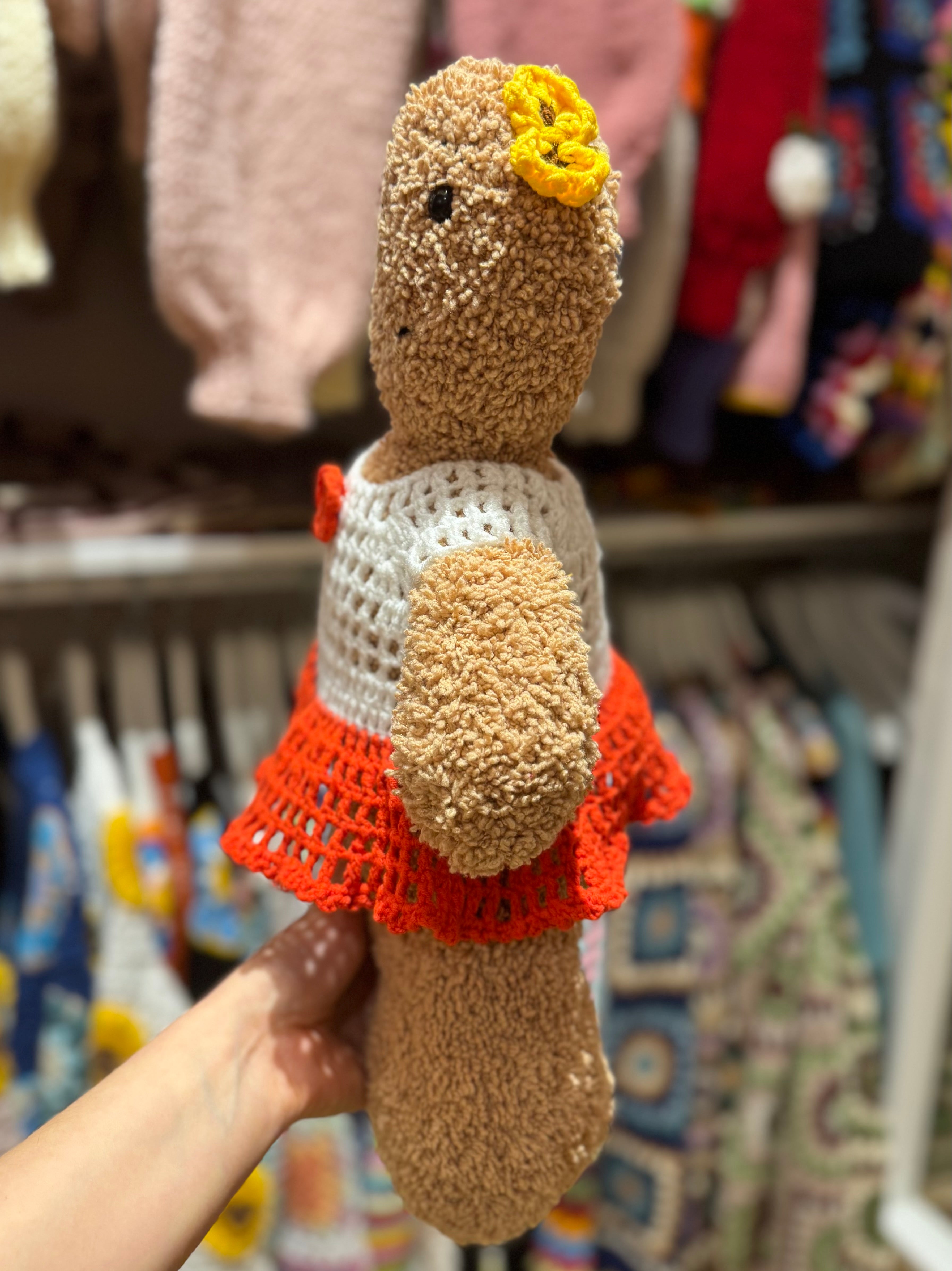 Handmade organic cotton crochet copy gingerbread boy by Ana Chic