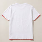 Handmade organic cotton t-shirt with crochet accents by Ana Chic