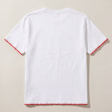 Handmade organic cotton t-shirt with crochet accents by Ana Chic